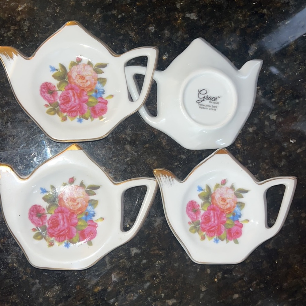 Tea bag rest dish Grace China Teaware Rare great gift
